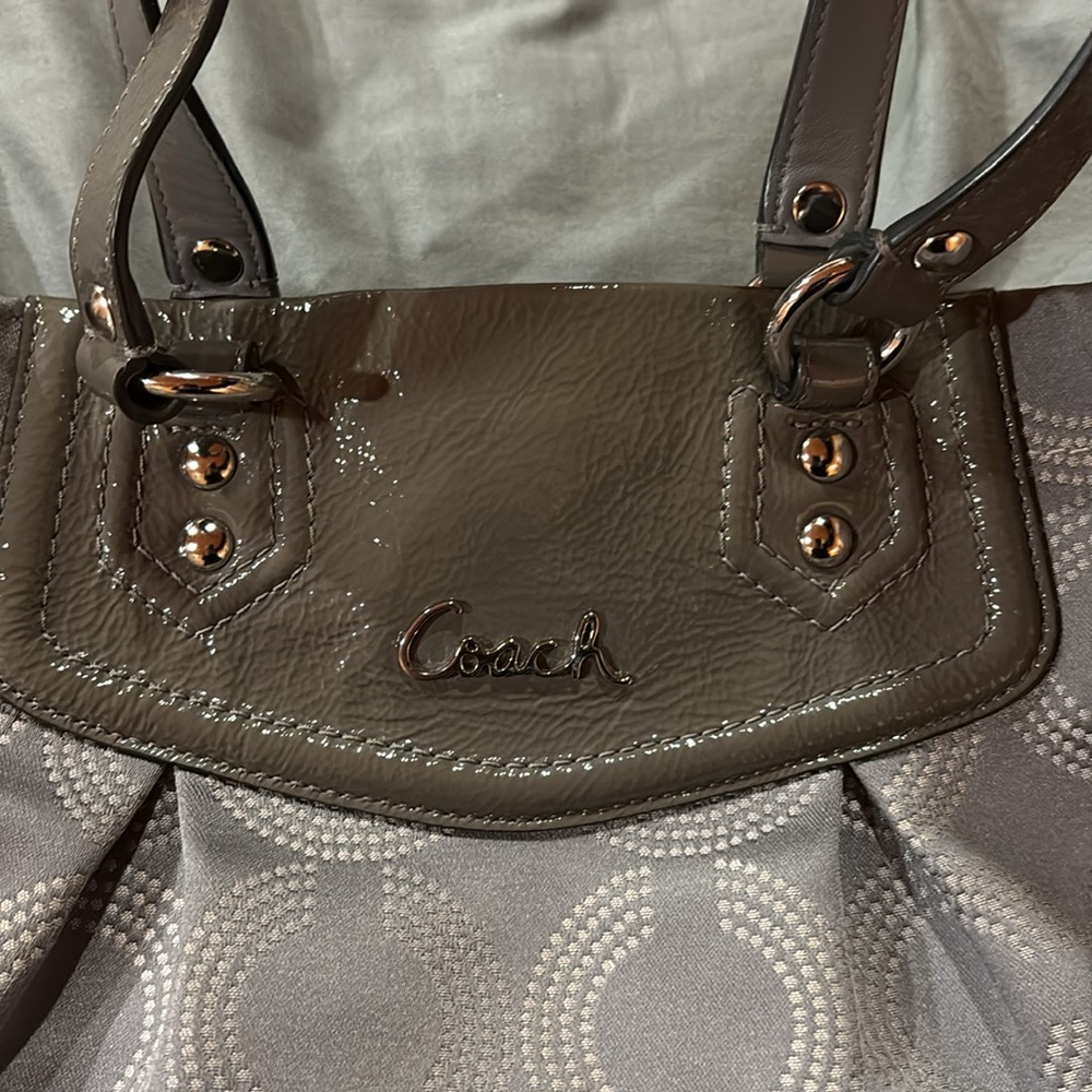 Coach Gray Ashley Dotted Op Carryall Bag‎ - Picture 4 of 15